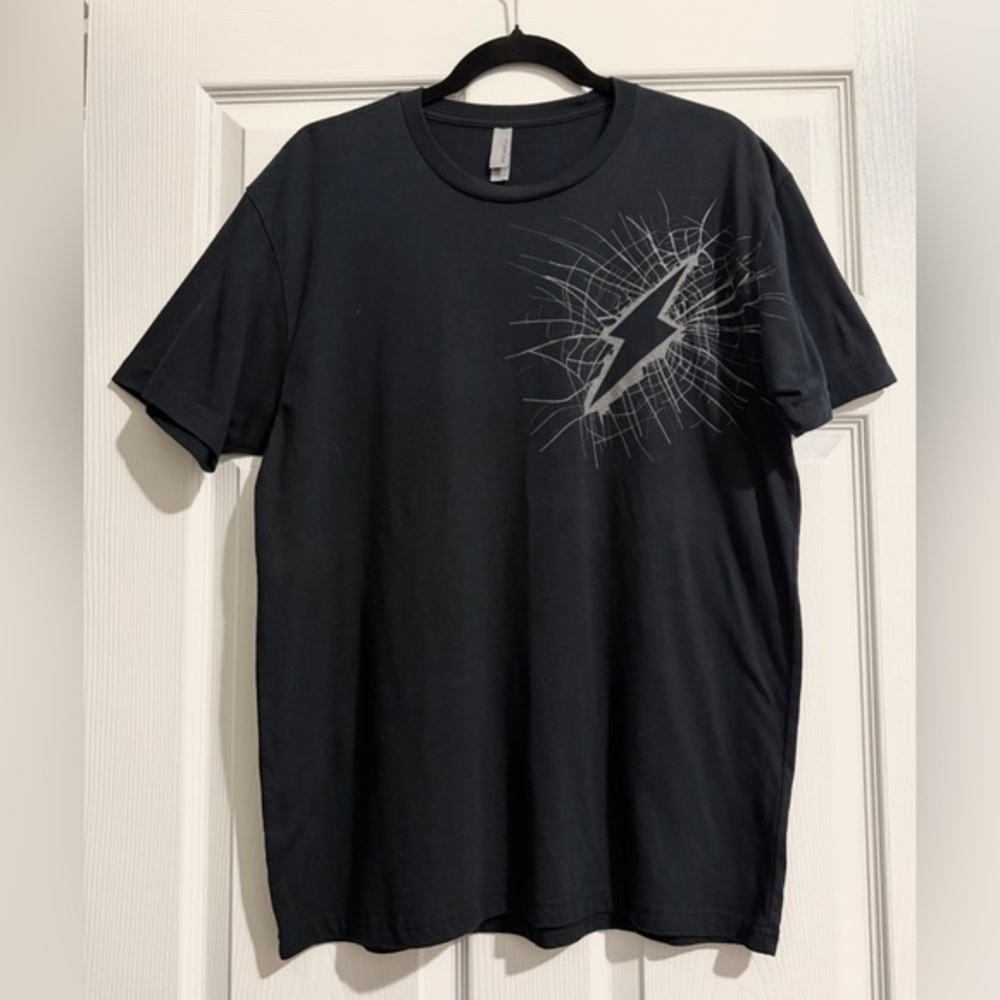 Next Level Apparel Black Tee with Lightning Graphic